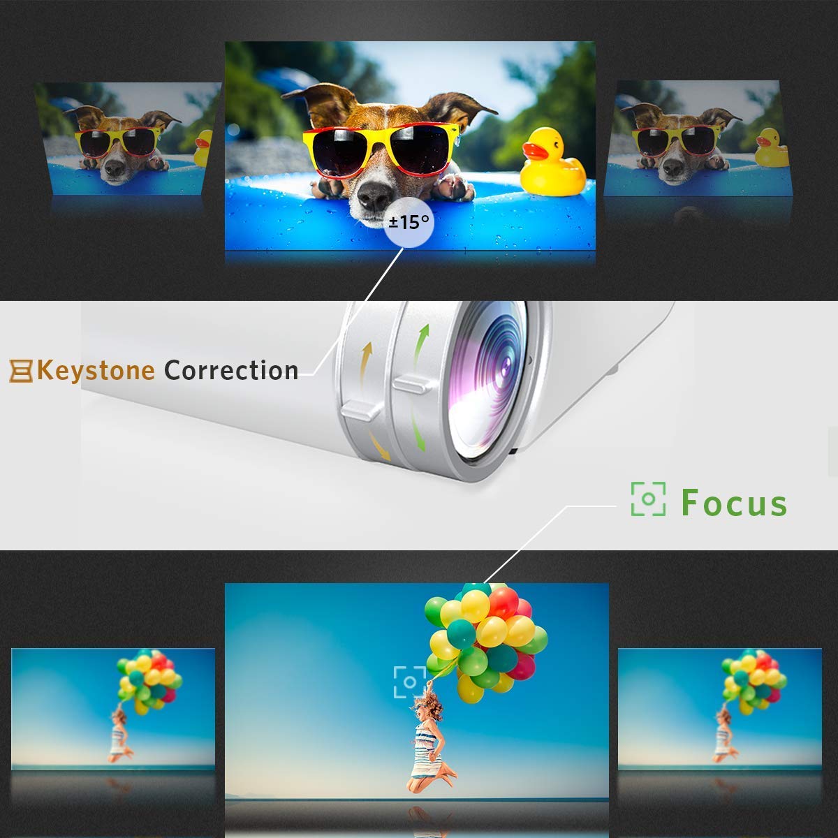 Vamvo Projector, Mini Portable Projectors 1080p Full HD 5500 Lux